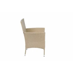 Matgrupp med 8 platser | Runt bord Ø170 cm & 8 stolar med dynor | Tylösand Beige