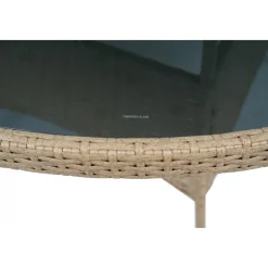 Matgrupp 6 platser | Runt bord Ø135 cm & stolar med dynor | Tylösand Beige