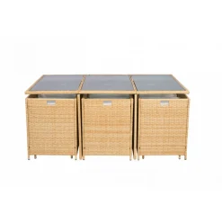 Matgrupp/Utegrupp 10 platser | 6 Stolar & 4 Pallar | Skärhamn beige