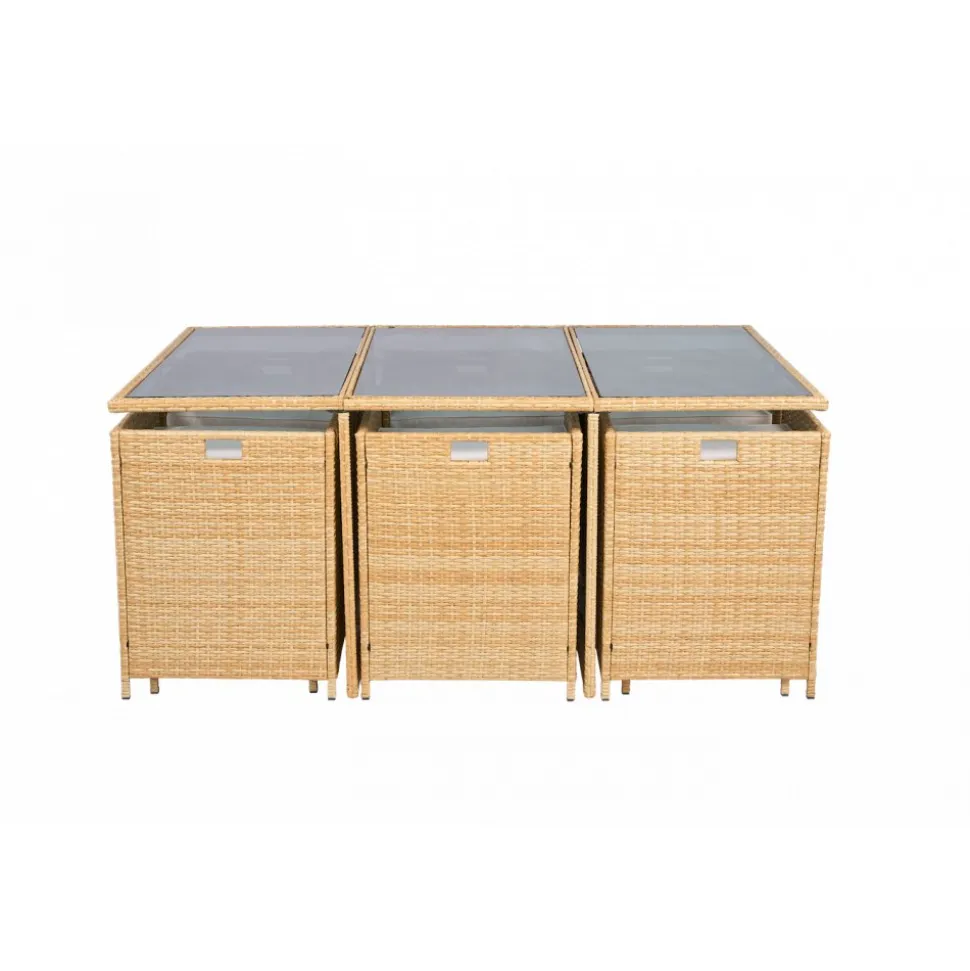 Matgrupp/Utegrupp 10 platser | 6 Stolar & 4 Pallar | Skärhamn beige