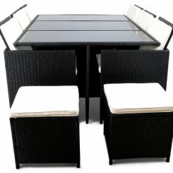 Matgrupp utemöbler | 10 sittplatser | Konstrotting | Lyfco Skärhamn