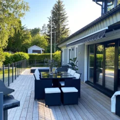 Matgrupp utemöbler | 10 sittplatser | Konstrotting | Lyfco Skärhamn