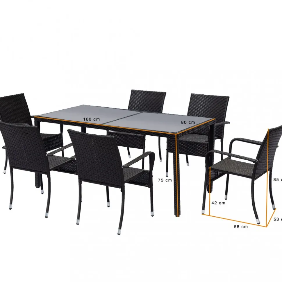 Matgrupp utemöbler | 6 stolar | Lyfco Boarp