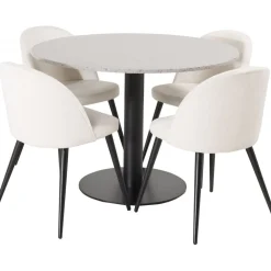 Matstol Beige Manchester med svarta stålben | Modern & bekväm matstol | Alice