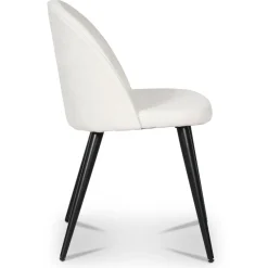 Matstol Beige Manchester med svarta stålben | Modern & bekväm matstol | Alice