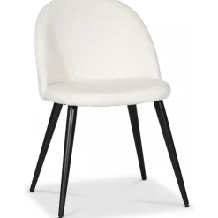 Matstol Beige Manchester med svarta stålben | Modern & bekväm matstol | Alice