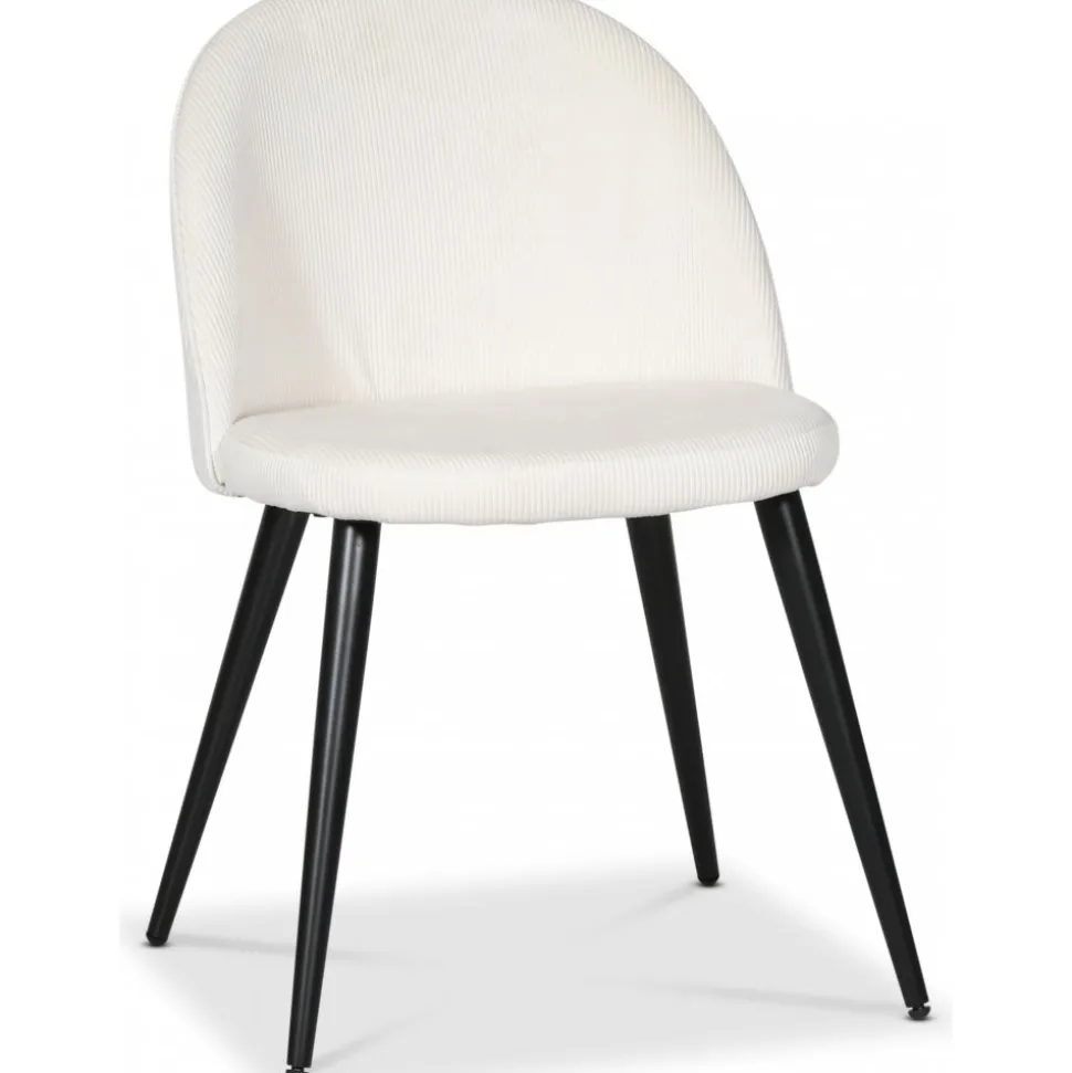 Matstol Beige Manchester med svarta stålben | Modern & bekväm matstol | Alice