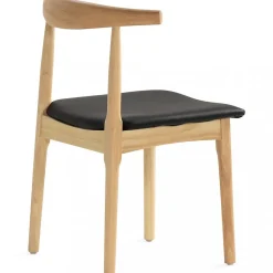 Matstol i robust trä/PU-läder | 2-pack | Gillstad