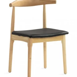 Matstol i robust trä/PU-läder | 2-pack | Gillstad