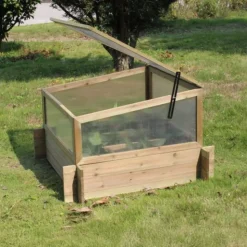 Mini växthuslåda 98×98×62,5 cm | För förodling & odling utomhus | Trä