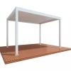 Motordriven Pergola 4x3m | Aluminium | Inbyggd LED belysning | Vit