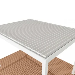 Motordriven Pergola 4x3m | Aluminium | Inbyggd LED belysning | Vit