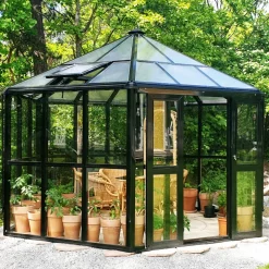 Orangeri/Lusthus 10m² | Sexkantigt växthus | Säkerhetsglas