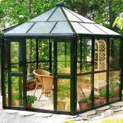 Orangeri/Lusthus 10m² | Sexkantigt växthus | Säkerhetsglas
