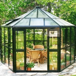 Orangeri/Lusthus 10m² | Sexkantigt växthus | Säkerhetsglas