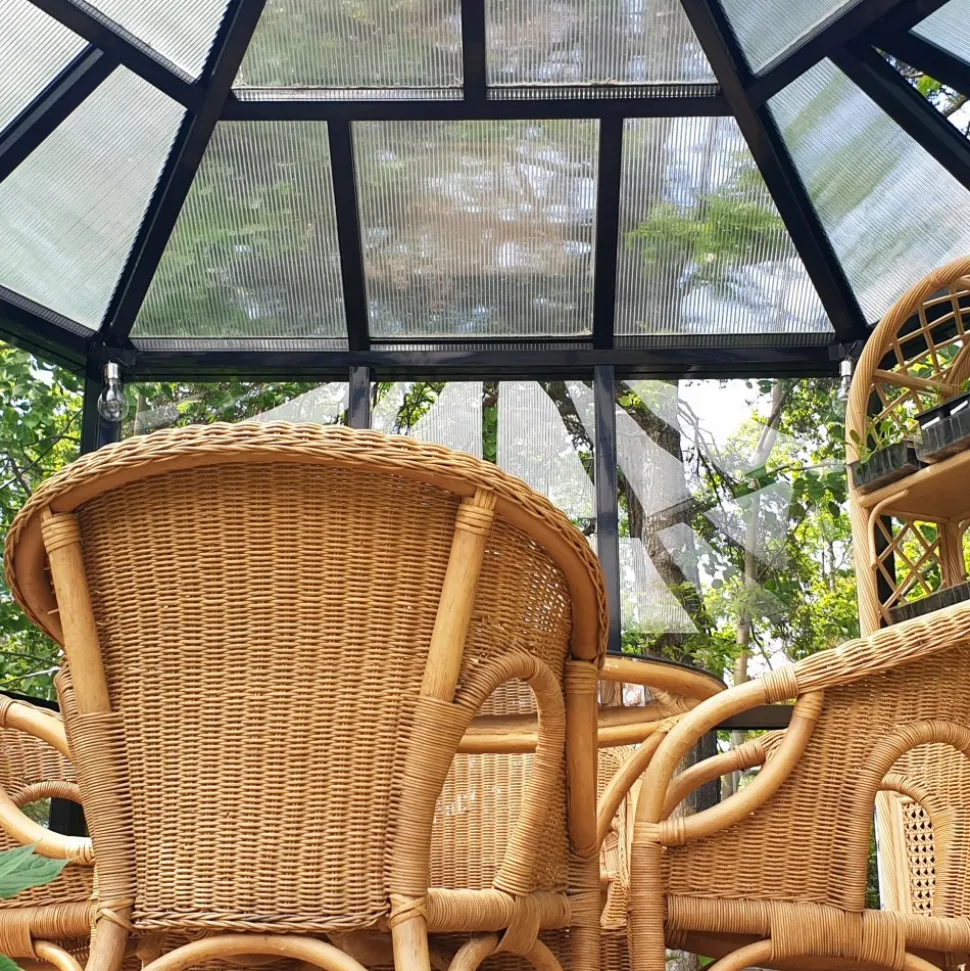 Orangeri/Lusthus 10m² | Sexkantigt växthus | Säkerhetsglas