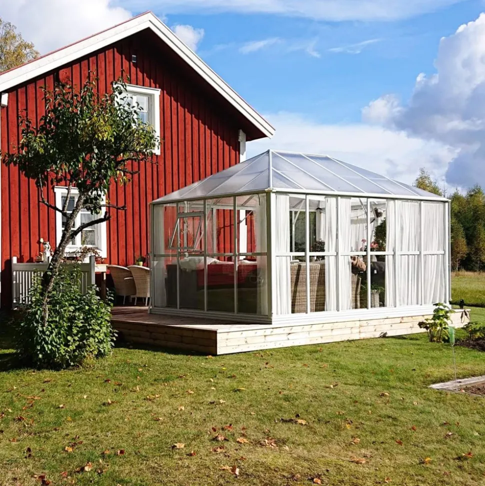 Orangeri 12,9m² | Stort premiumväxthus | 5 års stormgaranti | Gazebo