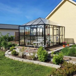 Orangeri 12,9m² | Stort premiumväxthus | 5 års stormgaranti | Gazebo