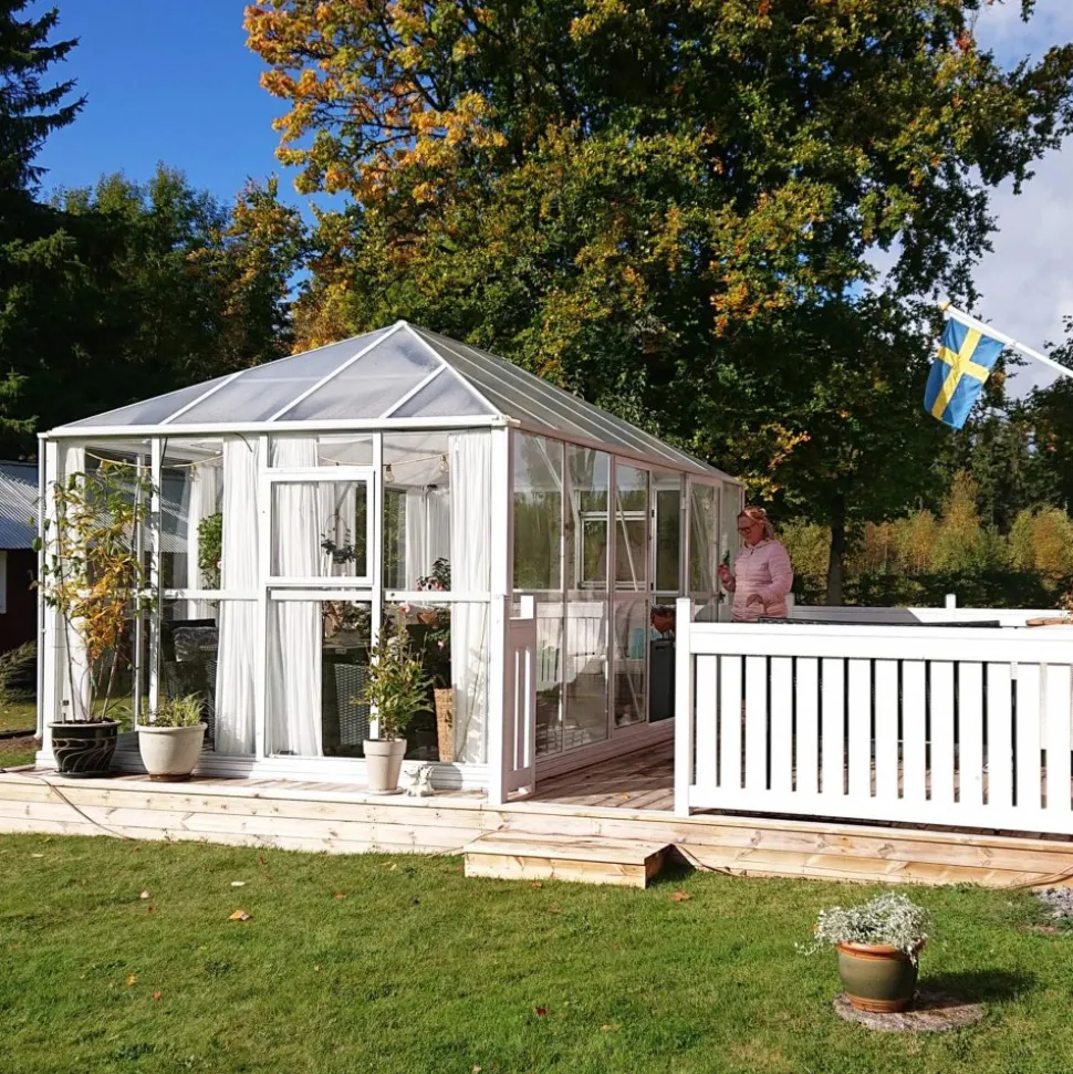 Orangeri 12,9m² | Stort premiumväxthus | 5 års stormgaranti | Gazebo