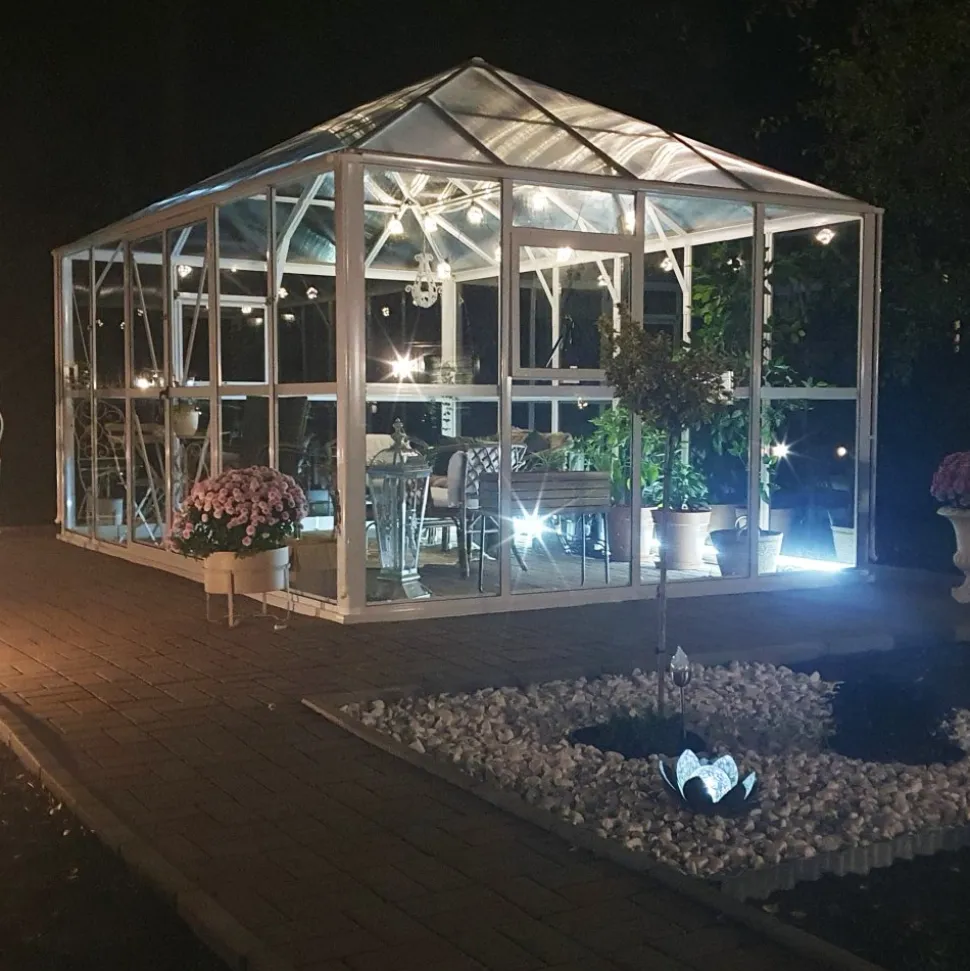 Orangeri 12,9m² | Stort premiumväxthus | 5 års stormgaranti | Gazebo