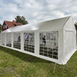Partytält 4x10 m | Galvaniserad stål ställning | Vit