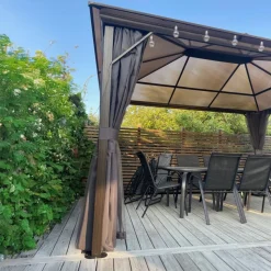 Paviljong premium 4x3m | Tak i kanalplast | Inkl. Väggar och myggnät