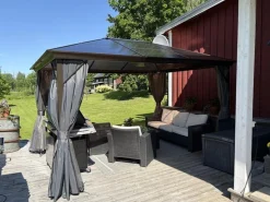 Paviljong premium 4x3m | Tak i kanalplast | Inkl. Väggar och myggnät