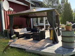 Paviljong premium 4x3m | Tak i kanalplast | Inkl. Väggar och myggnät