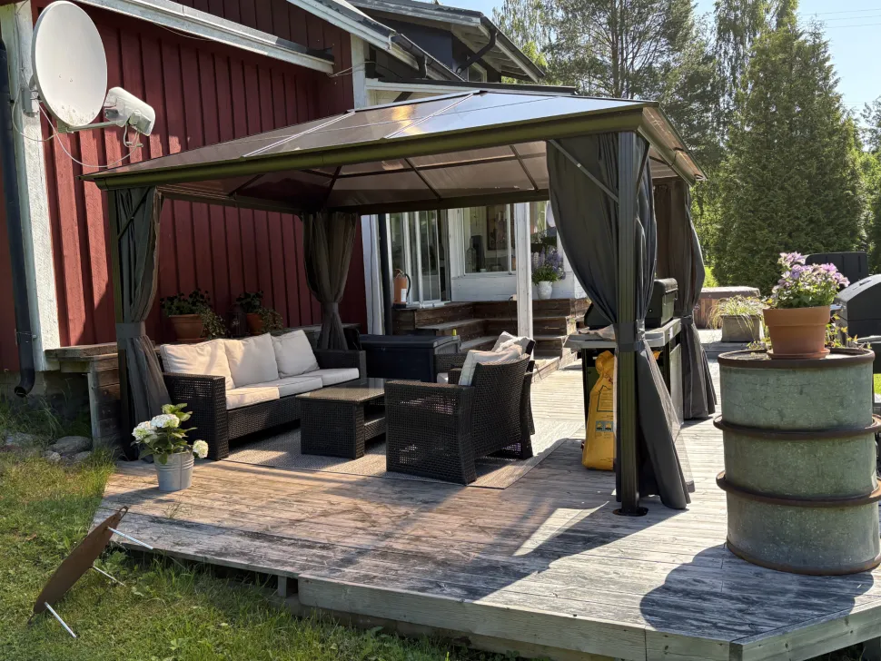 Paviljong premium 4x3m | Tak i kanalplast | Inkl. Väggar och myggnät
