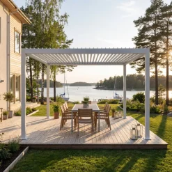 Pergola | Öppningsbart lamelltak | 3x3 m | Vit