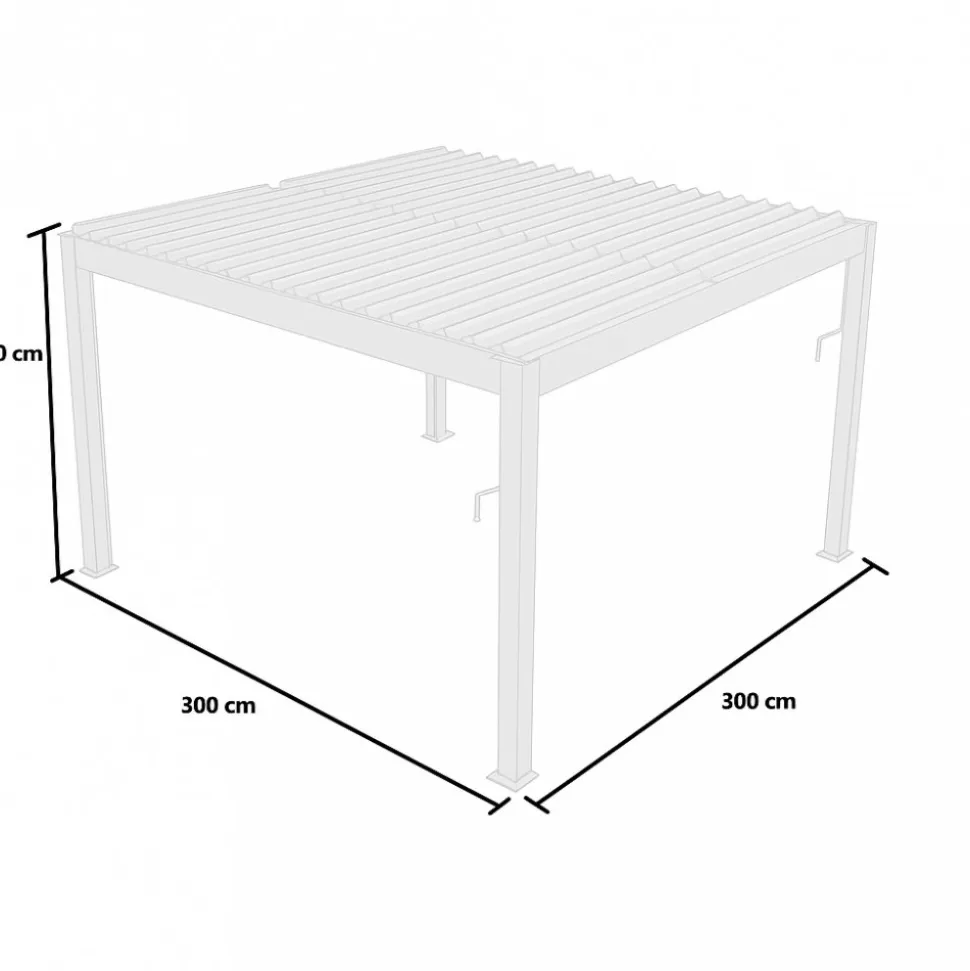 Pergola | Öppningsbart lamelltak | 3x3 m | Vit