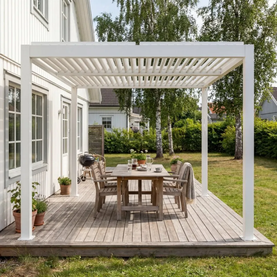 Pergola | Öppningsbart lamelltak | 4x3 | Vit