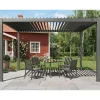 Pergola 4x3 | Aluminium | Grå pergola för uteplats & trädgård