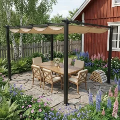Pergola 300x400 cm | Justerbart solskydd | Mörkgrå aluminium