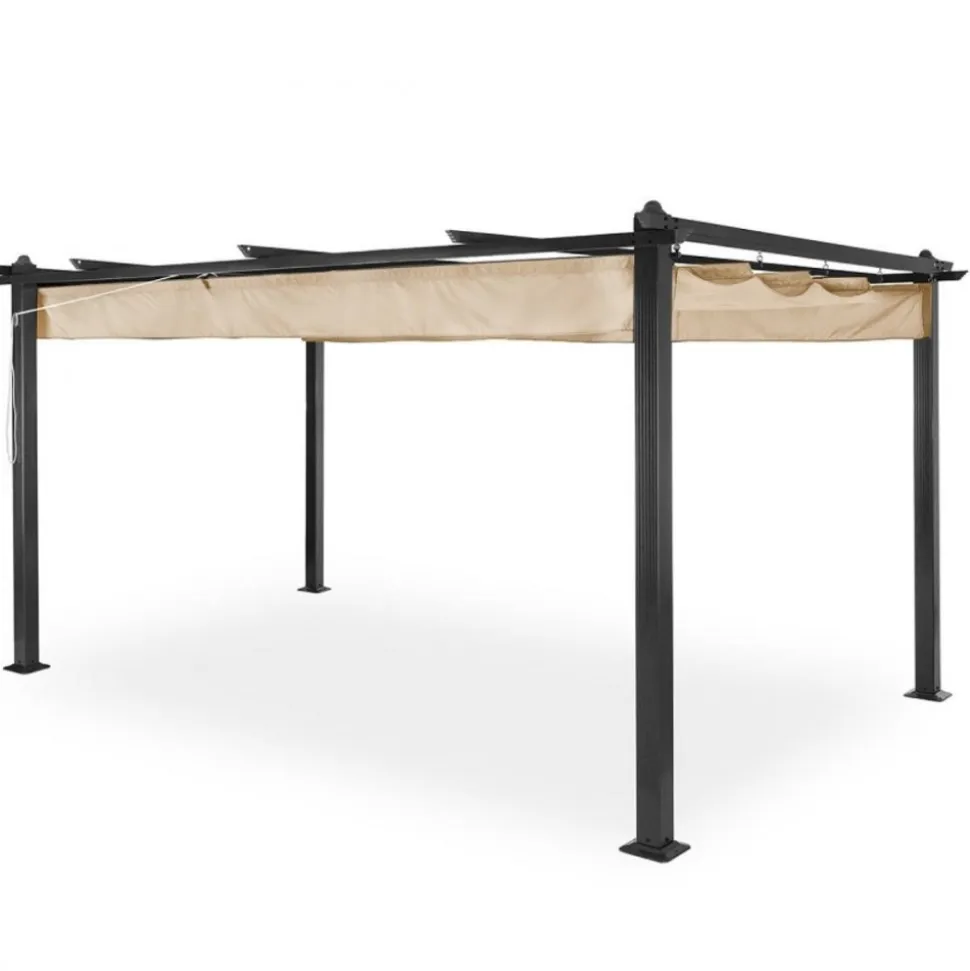 Pergola 300x400 cm | Justerbart solskydd | Mörkgrå aluminium