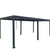 Pergola 6x3 m | justerbart lamelltak | Aluminiumram | Grå