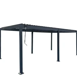 Pergola 6x3 m | justerbart lamelltak | Aluminiumram | Grå