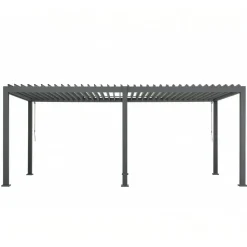 Pergola 6x3 m | justerbart lamelltak | Aluminiumram | Grå