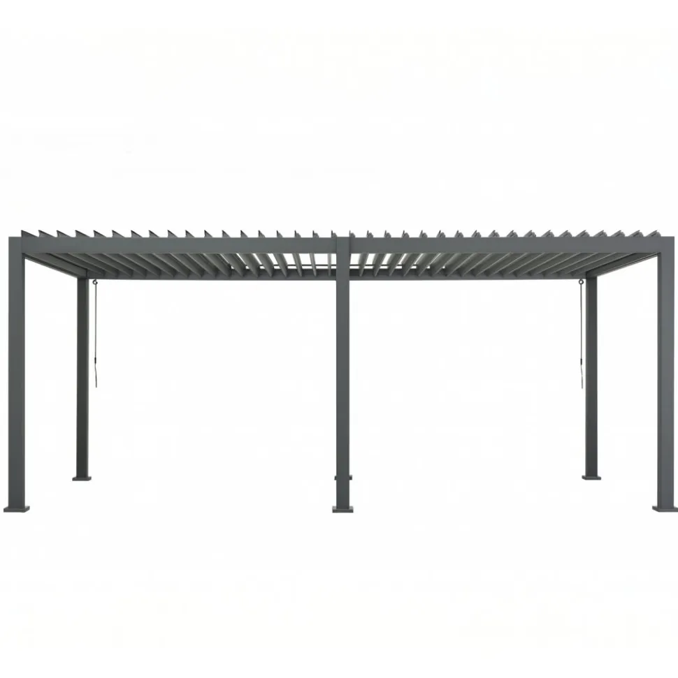 Pergola 6x3 m | justerbart lamelltak | Aluminiumram | Grå