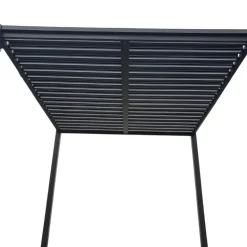 Pergola 3x3 m med lamelltak | Grå stålpergola för uteplats