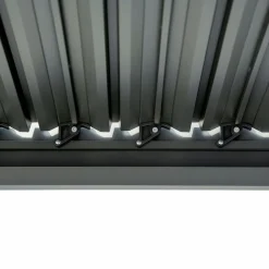 Pergola 4x3 m med lamelltak | Grå stålpergola för uteplats & trädgård