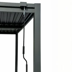 Pergola 4x3 m med lamelltak | Grå stålpergola för uteplats & trädgård