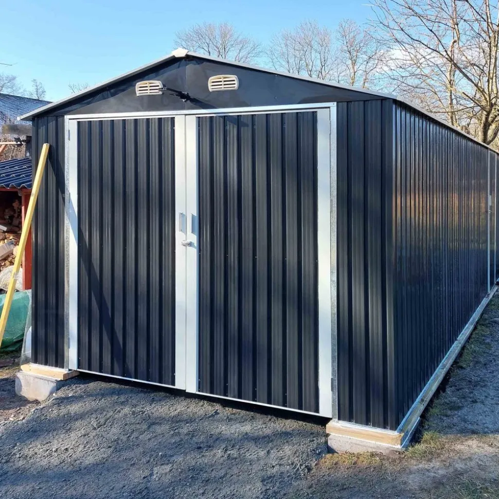 Plåtgarage 18m² | Dubbel dörr | Komplett byggsats