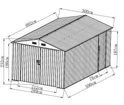 Plåtgarage 18m² | Dubbel dörr | Komplett byggsats