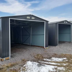 Plåtgarage 23m² | Dubbel dörr | Komplett byggsats | Premium
