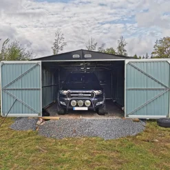 Plåtgarage 23m² | Dubbel dörr | Komplett byggsats | Premium
