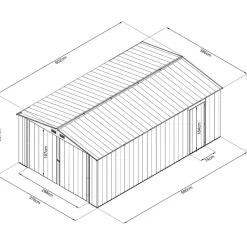 Plåtgarage 23m² | Dubbel dörr | Komplett byggsats | Premium
