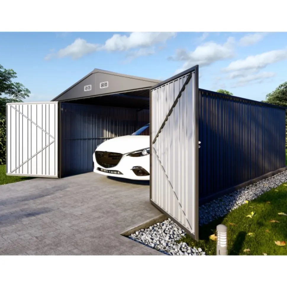 Plåtgarage 17,3 m² | Dubbel dörr | Robust design
