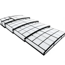 Pooltak 4x8m | Utan skenor | UV-skydd | Flexibel dörr