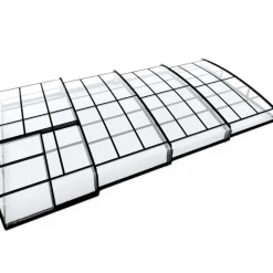 Pooltak 4x8m | Utan skenor | UV-skydd | Flexibel dörr